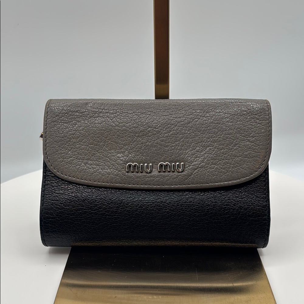 Pre-loved Miu Miu Madras Leather Wallet.